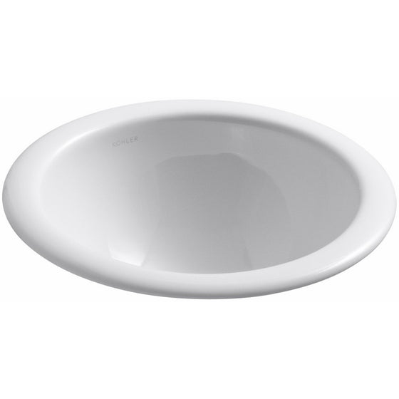 KOHLER K-2298-0 Compass Self-Rimming Undercounter Bathroom Sink, White