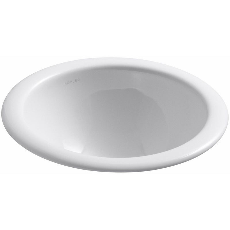 KOHLER K-2298-0 Compass Self-Rimming Undercounter Bathroom Sink, White