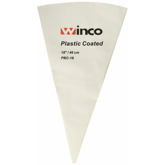 Winco PBC-18 Pastry Bag Cotton with Plastic Coating, 18-Inch