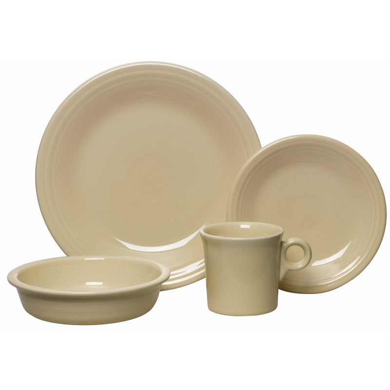 Fiesta 4-Piece Dinnerware Place Setting, Ivory