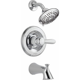 Delta T14438 Lahara 14 Series Single-Function Tub and Shower Trim Kit with 5-Spray Touch Clean Shower Head, Chrome (Valve Not Included)