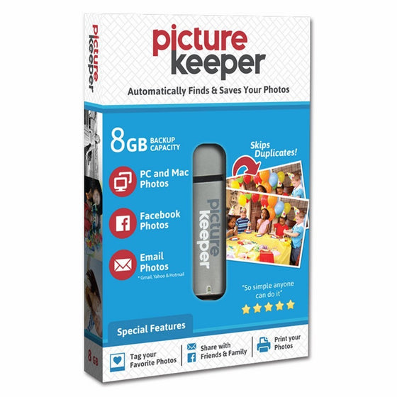 Picture Keeper 8GB Portable Flash USB Photo Backup and Storage Device for PC and MAC Computers