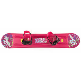 Lucky Bums Kids Boys Girls Youth Training Plastic Snowboard, 95cm, Pink