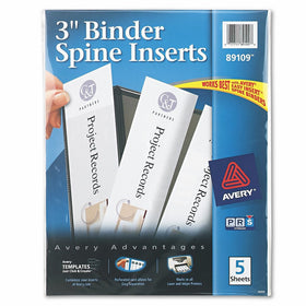 Avery 89109 Binder Spine Inserts, 3" Spine Width, 3 Inserts per Sheet (Pack of 5 Sheets)