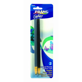 Prang Artist Charcoal Pencil Sets, Set of 2 Charcoal Pencils, 1 Medium, 1 Soft, Black (60300)