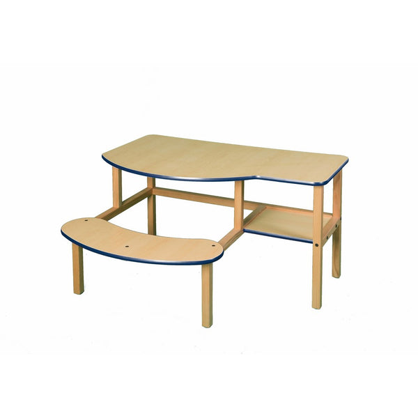 Wild Zoo Furniture Childs Wooden Computer Desk for 1 to 2 Kids, Ages 2 to 5, Maple/Blue