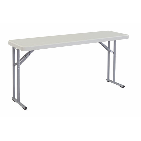 NPS 18" x 60" Heavy Duty Seminar Folding Table, Speckled Gray, 700 lb Capacity