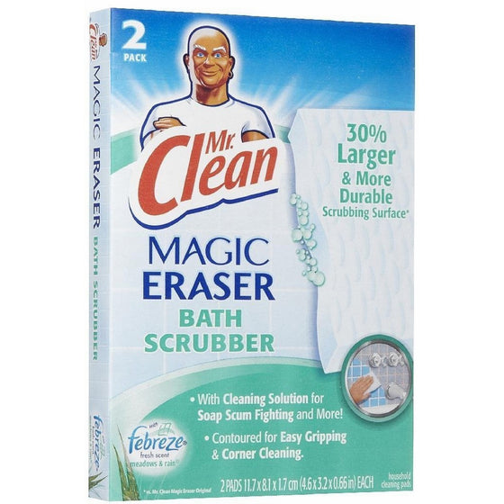 Mr. Clean PAG27141 Magic Eraser Bathroom Scrubber 2 per Box, White