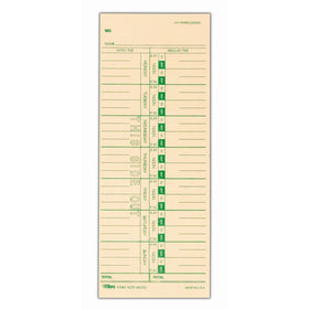 TOPS Time Cards, Weekly, 1-Sided, Replaces M-33, 10-800292, 3-1/2" x 9", Manila, Green Print, 500-Count (1259)