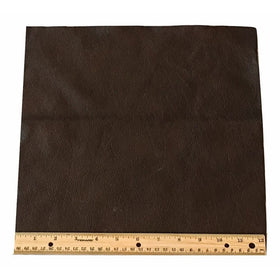 Upholstery Leather Piece Cowhide Dark Brown Light Weight 1 SF 12 x 12 inches