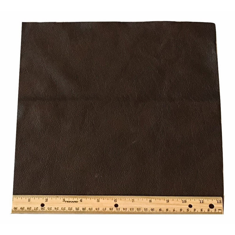 Upholstery Leather Piece Cowhide Dark Brown Light Weight 1 SF 12 x 12 inches