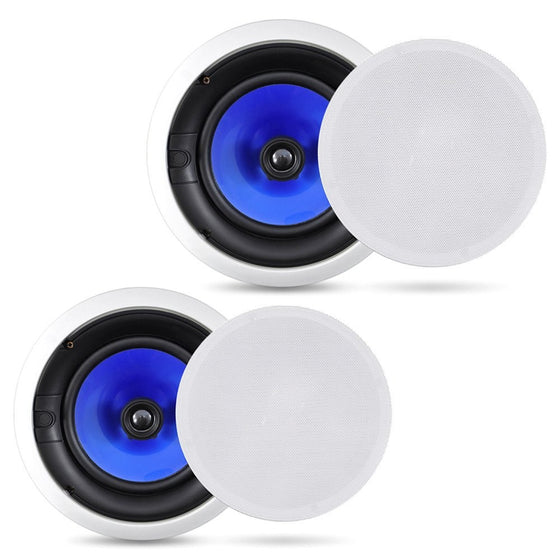 Pyle Home PIC8E 300 Watt High-End 8-Inch Two-Way In-Ceiling Speaker System with Adjustable Treble Control (Pair)