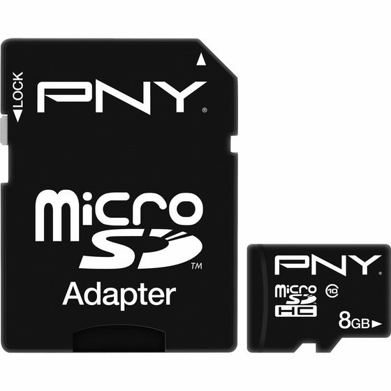 PNY 8 GB microSDHC Flash Memory Card P-SDU8G10-GE