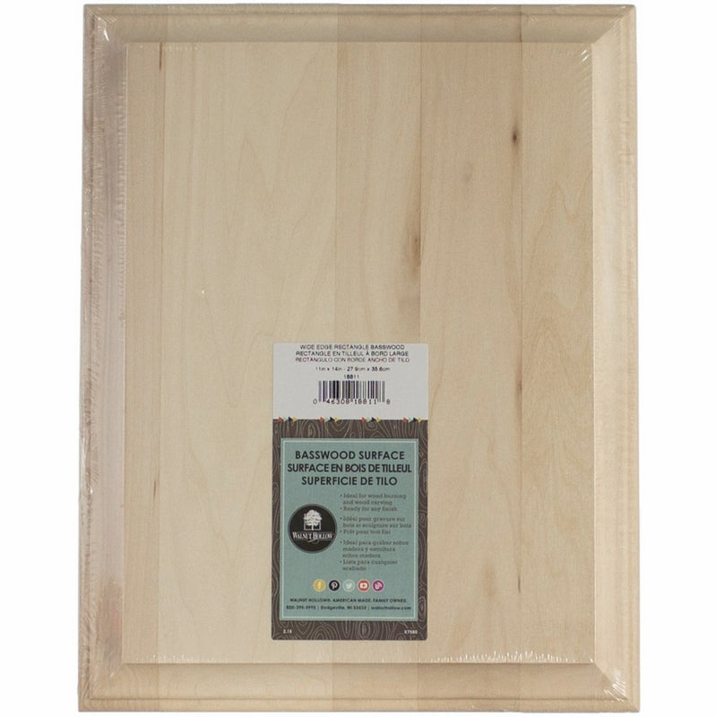 Walnut Hollow 11" x 14" Wide Edge Basswood Rectangle
