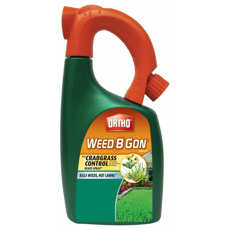 Ortho Weed B Gon Weed Killer for Lawns Plus Crabgrass Control Ready-Spray Hose End Attachment, 32-Ounce (Not Sold in HI, NY)