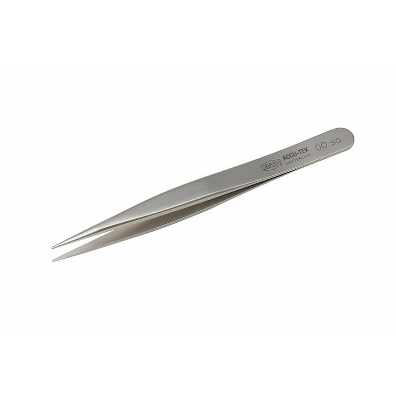 Aven 18032ACU Pattern OO Straight Thick Flat Strong Precision Tweezer, Stainless Steel, 4-3/4" Length