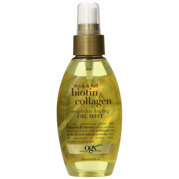 OGX Weightless Healing Oil Mist, Thick and Full Biotin and Collagen, 4 Ounce