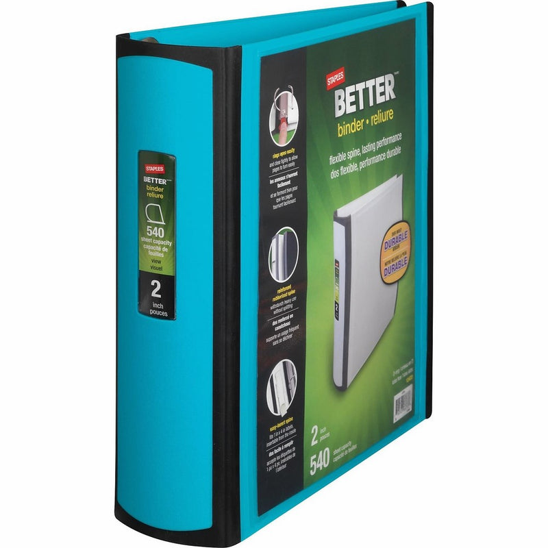 Staples Better Binder, 2-Inch, Teal