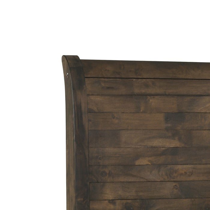 Transitional Wooden Headboard with Panelled Style Design, Brown