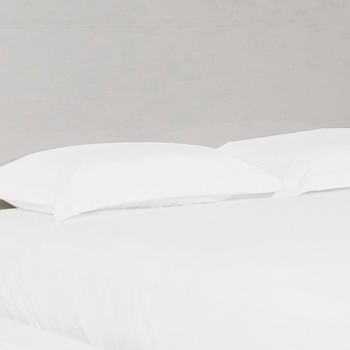 Wooden Headboard with Molded Details and Sled Base, Brown