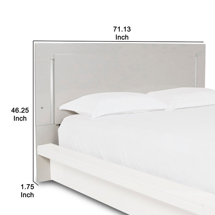 Wooden Headboard with Molded Details and Sled Base, Brown
