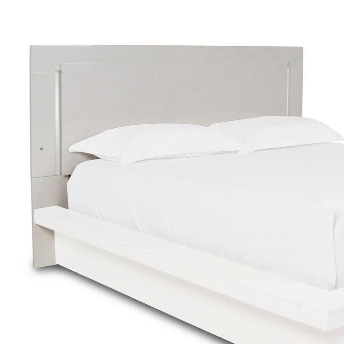 Wooden Headboard with Molded Details and Sled Base, Brown