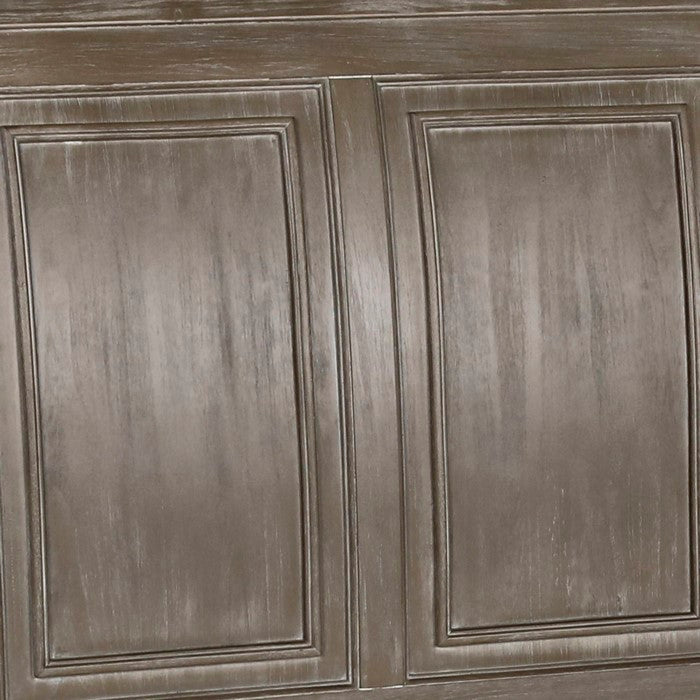 Transitional Wooden Headboard with Molded Details, Brown