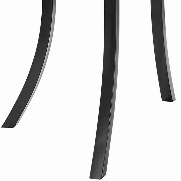 Wooden Round Counter Table with Open Shelf and Nailhead Studs, Black