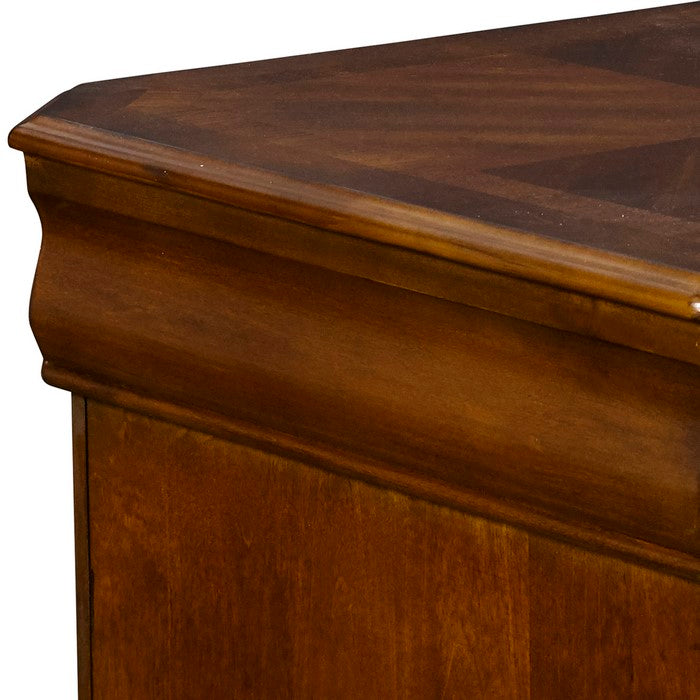 Wooden End Table with Open Shelf and Bracket Legs, Brown