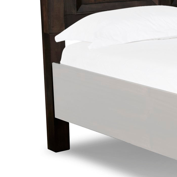 Transitional Wooden Headboard with Molded Details, Brown