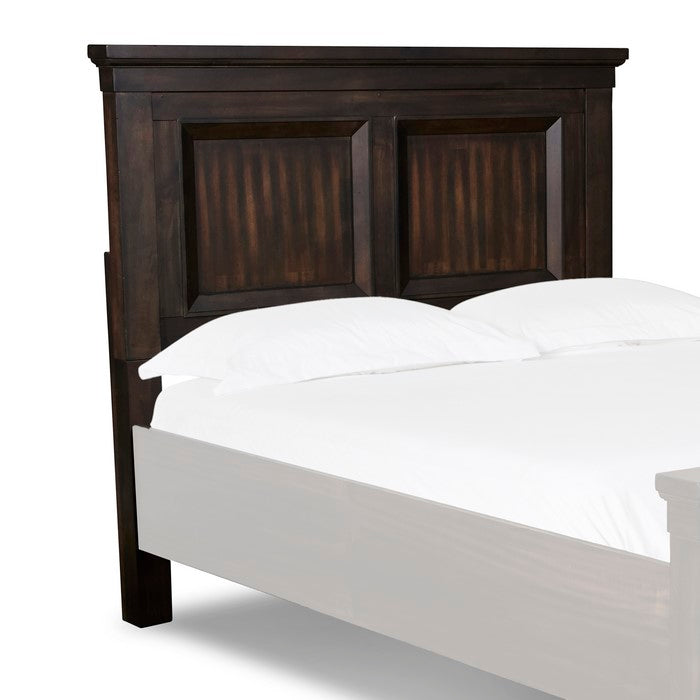 Transitional Wooden Headboard with Molded Details, Brown