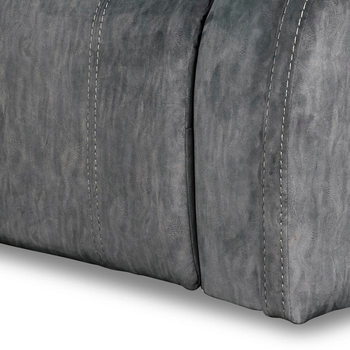 Contemporary Fabric Upholstered Glider Recliner with Stitched Details, Gray
