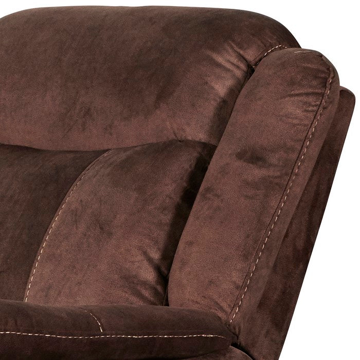 Contemporary Fabric Upholstered Glider Recliner with Stitched Details,Brown