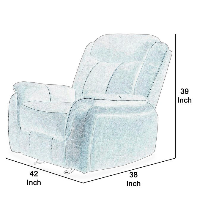 Contemporary Fabric Upholstered Glider Recliner with Stitched Details,Brown