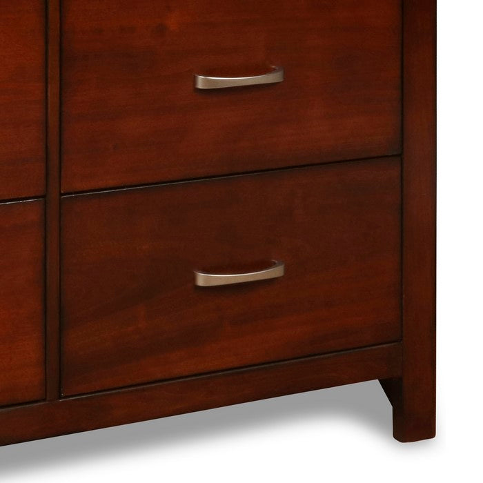 Transitional Style 4 Drawer Wood Media Chest with Open Storage,Cherry Brown