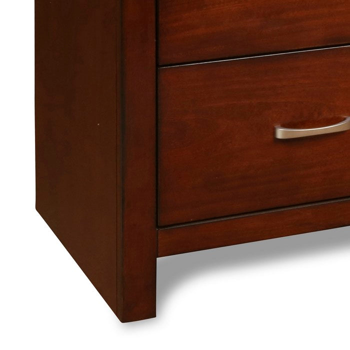 Transitional Style 4 Drawer Wood Media Chest with Open Storage,Cherry Brown