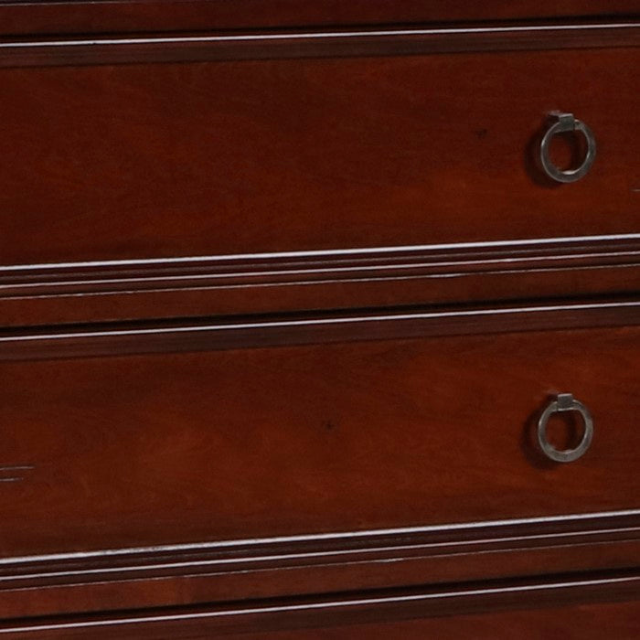 Transitional Style 3 Drawer Wood Media Chest with Open Compartment, Brown