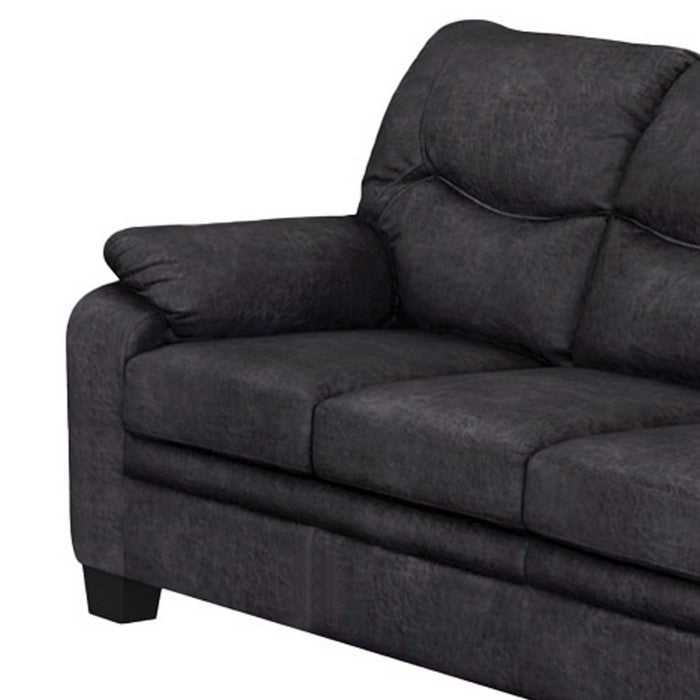 Fabric Upholstered Sofa with Pillow Top Armrests and Padded Seating, Gray