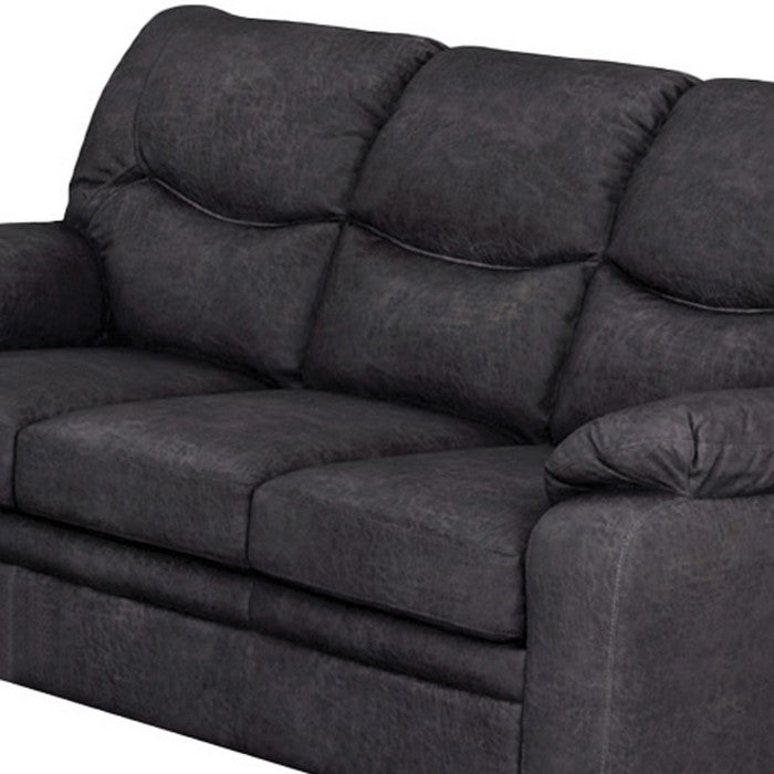 Fabric Upholstered Sofa with Pillow Top Armrests and Padded Seating, Gray