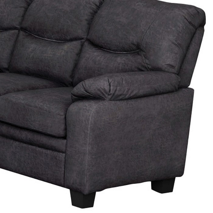 Fabric Upholstered Sofa with Pillow Top Armrests and Padded Seating, Gray