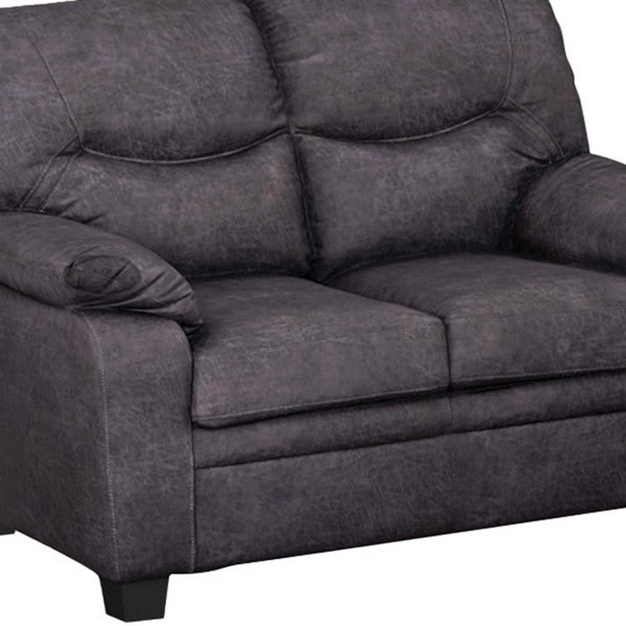 Fabric Upholstered Loveseat with Pillow Top Armrests and Padded Seat, Gray