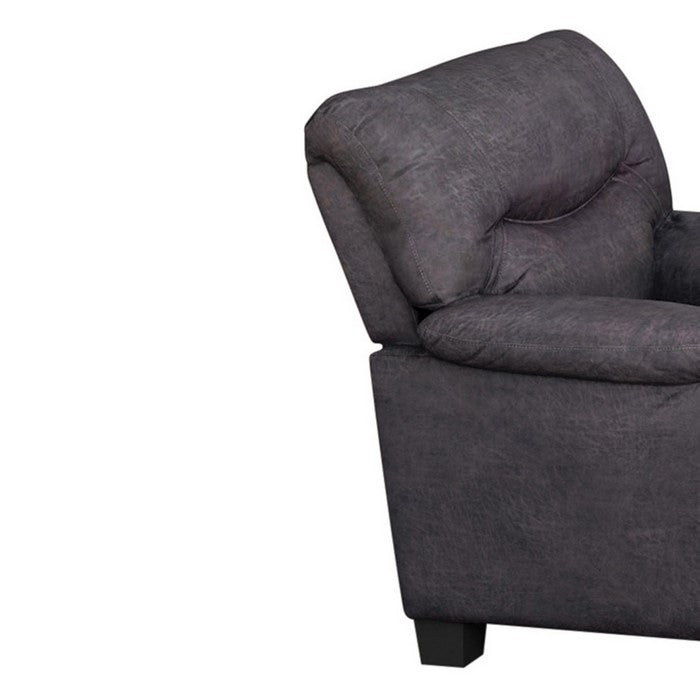 Fabric Upholstered Chair with Pillow Top Armrests and Padded Seating, Gray