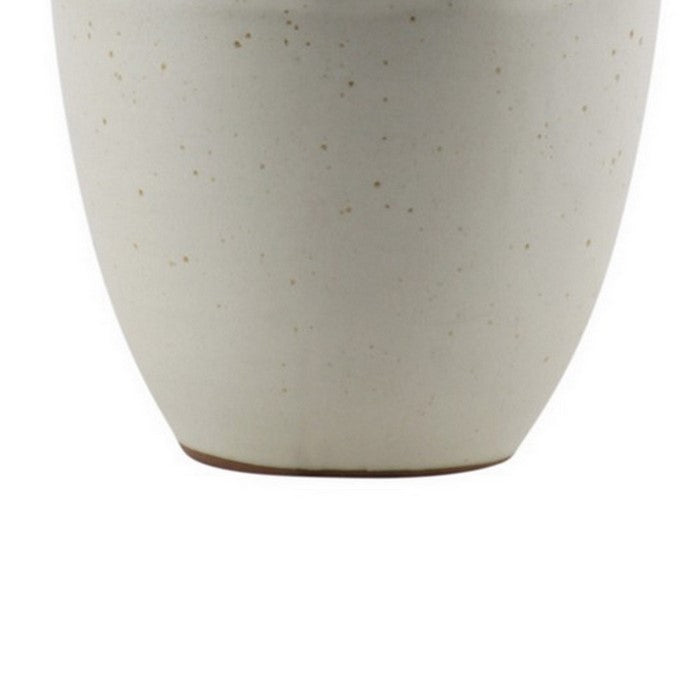 Striped Ceramic Vase with Speckle Body Design, Set of 2, Small, Multicolor