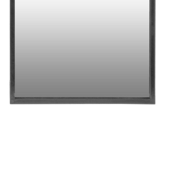 Metal Frame Square Wall Mirror with Rope Hanger, Set of 2, Gunmetal Gray