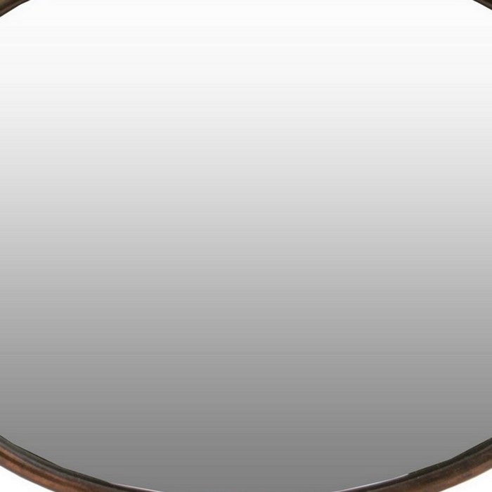 Oval Wall Mirror with Metal Rim and Rope Hanger, Set of 2, Bronze
