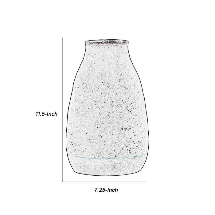 Round Ceramic Vase with Banded Bottom and Narrow Mouth,Small,Set of 2, Gray