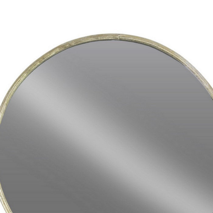 Circular Wall Mirror with Metal Frame, Silver and Champagne Gold