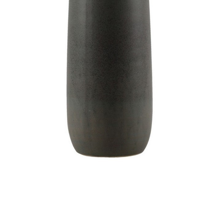 Narrow Mouth Ceramic Vase with Drip Pattern,Set of 2,Medium, Gray and Green