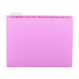 Smead Hanging File Folder, 1/5-Cut Adjustable Tab, Letter Size, Pink, 25 per Box (64066)