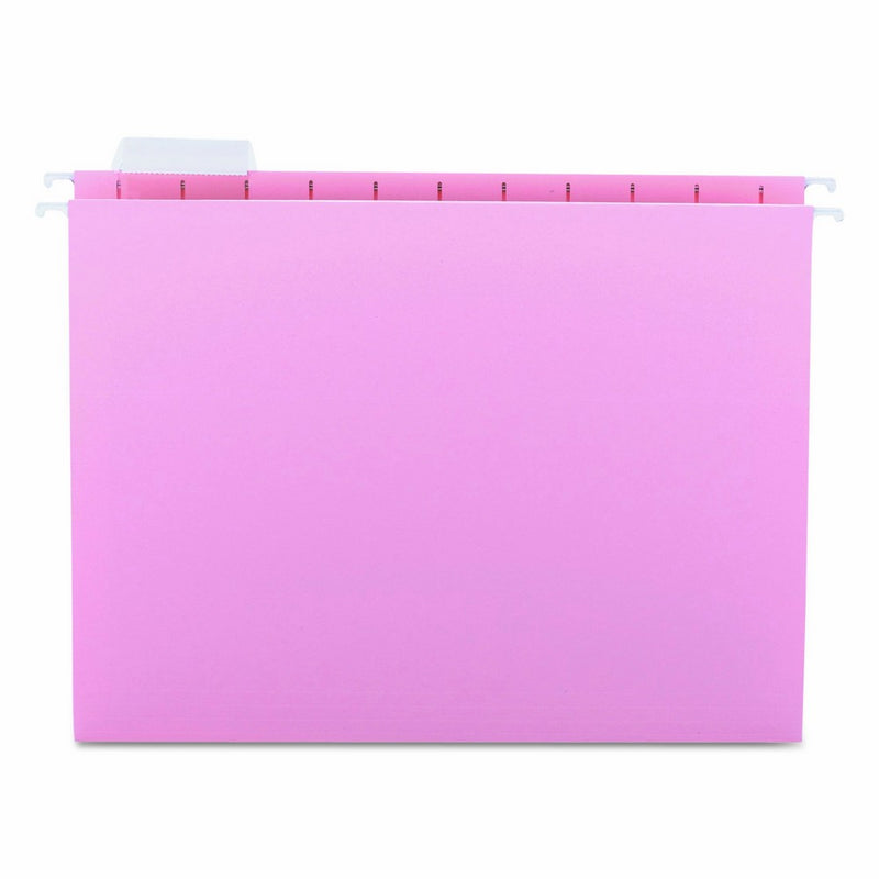 Smead Hanging File Folder, 1/5-Cut Adjustable Tab, Letter Size, Pink, 25 per Box (64066)